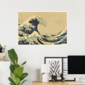 Hokusai Great Wave Off Kanagawa Poster (Thuiskantoor)