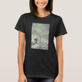 Hokusai Great Wave on Grunge Clouds T-shirt (Voorkant)