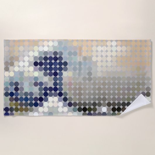 Hokusai "Great Wave" Pixeldot strandlaken (Voorkant)