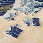 Hokusai Great Wave van Kanagawa Katsushika Tsunami Legpuzzel (Zijkant)