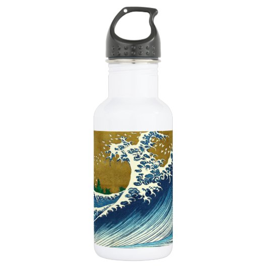 Hokusai Grote Golf Japan Vintage Oceaan Waterfles (Voorkant)