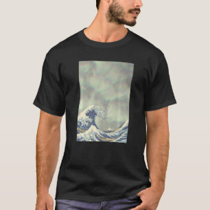 Hokusai Grote Golf Op Grunge Wolken T-shirt