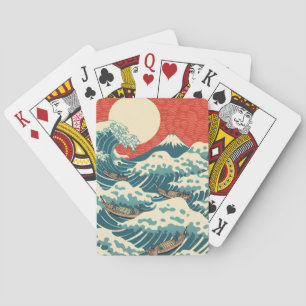 Hokusai Grote Golf Retro Japanse Kunst Pokerkaarten