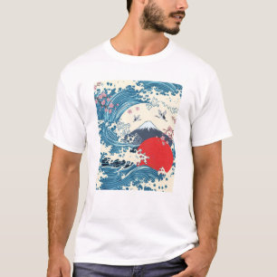 Hokusai Grote Golf Retro Japanse Kunst T-shirt