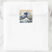 Hokusai Grote Golf van Kanagawa Japanse Kunst Ocea Vierkante Sticker (Tas)