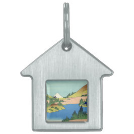 Hokusai Hakone Lake in de provincie Sagami Huisdieren Naamplaatje