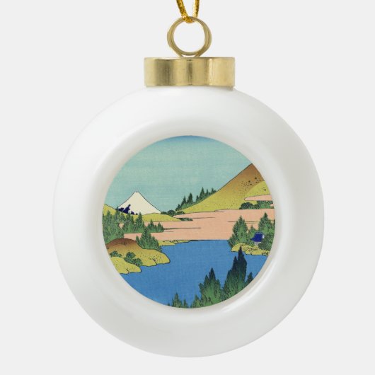 Hokusai Hakone Lake in de provincie Sagami Keramische Bal Ornament (Voorkant)