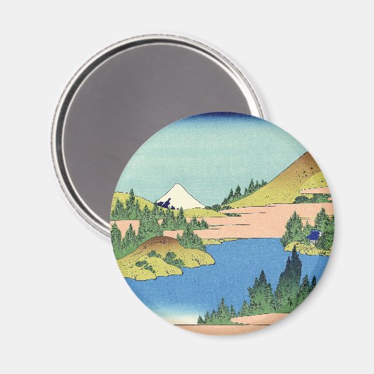 Hokusai Hakone Lake in de provincie Sagami Magneet (Voorkant / Achterkant)