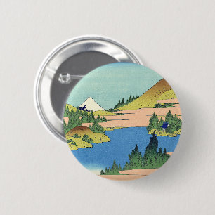 Hokusai Hakone Lake in de provincie Sagami Ronde Button 5,7 Cm