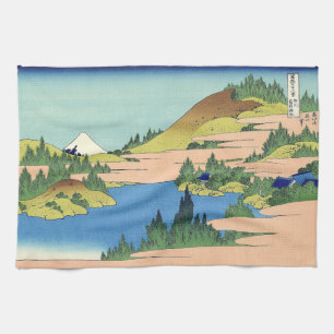 Hokusai Hakone Lake in de provincie Sagami Theedoek