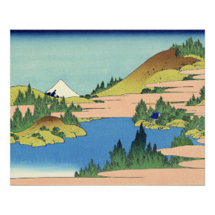Hokusai Hakone-meer in de provincie Sagami  Perfect Poster