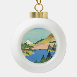 Hokusai Hakone-meer in Sagami Province Keramische Bal Ornament