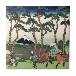 Hokusai Hodogaya op de Tokaido Mount Fuji Kyoto Tegeltje