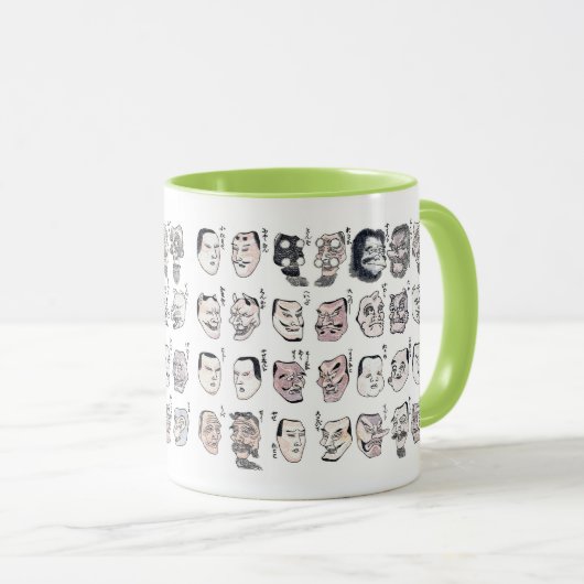 Hokusai , Image of faces from the Hokusai manga Mok (Voorkant rechts)