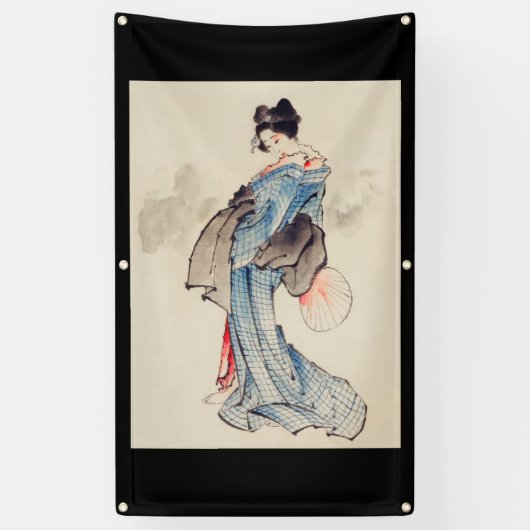 HOKUSAI JAPANESE PRINT BANNER MET GROMMETEN (Verticaal)