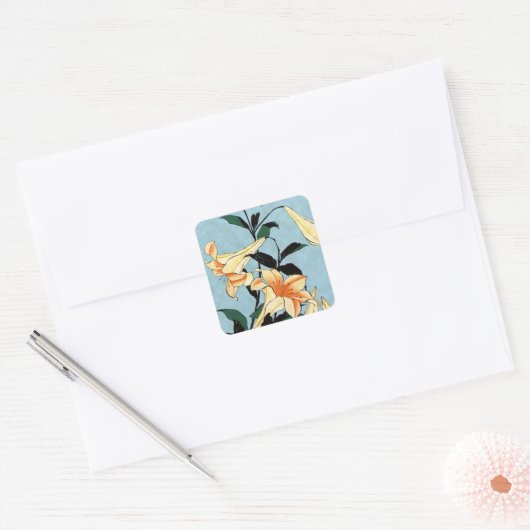 Hokusai Japans Lilies Stickers (Envelop)