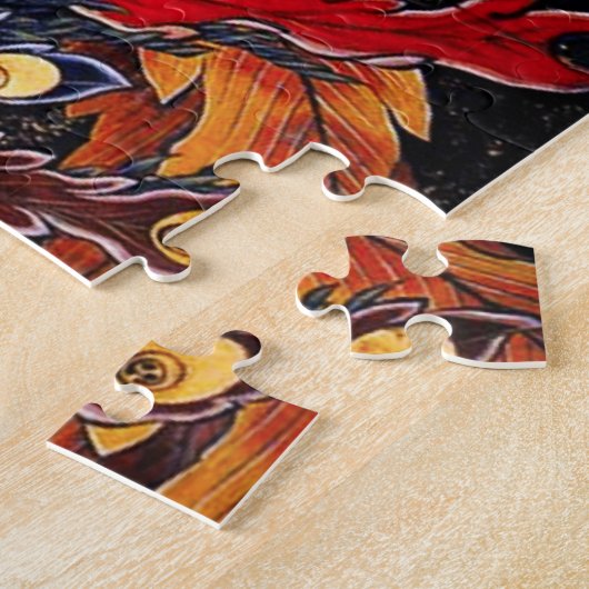 Hokusai Japanse Phoenix Puzzle Legpuzzel (Zijkant)