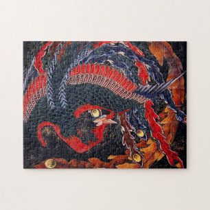 Hokusai Japanse Phoenix Puzzle Legpuzzel