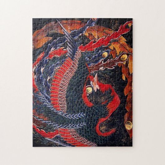 Hokusai Japanse Phoenix Puzzle Legpuzzel (Verticaal)
