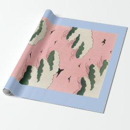 HOKUSAI JAPANSE VOGELS EN WOLKEN inpakpapier