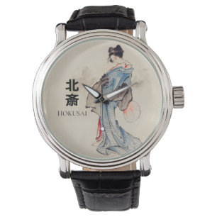 Hokusai - Japanse vrouw in Kimono horloge