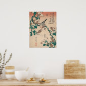 Hokusai Java Sparrow on Magnolia Gallery Poster (Keuken)