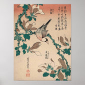 Hokusai Java Sparrow on Magnolia Gallery Poster (Voorkant)