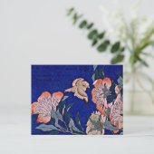 Hokusai: Kanarie en Pioenroos Briefkaart (Staand voorkant)