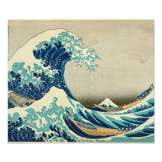 Hokusai Katsushika - Great Waves Foto Afdruk (Voorkant)