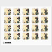 Hokusai Kunst schilderij Iris Bloemen Vierkante Sticker (Vel)