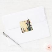 Hokusai Kunst schilderij Iris Bloemen Vierkante Sticker (Envelop)