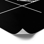 Hokusai Meets Fibonacci, Black en White Poster (Hoek)