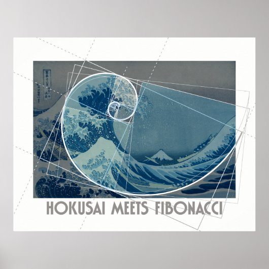 Hokusai Meets Fibonacci, Golden Ratio #2 Poster (Voorkant)