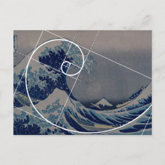 Hokusai Meets Fibonacci, Golden Ratio Briefkaart