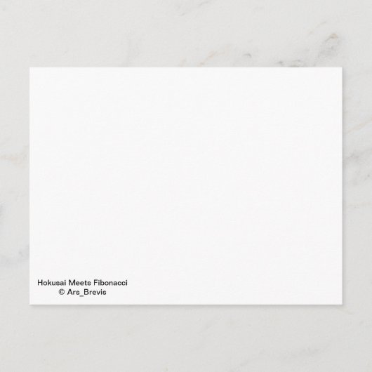 Hokusai Meets Fibonacci, Golden Ratio Briefkaart (Achterkant)