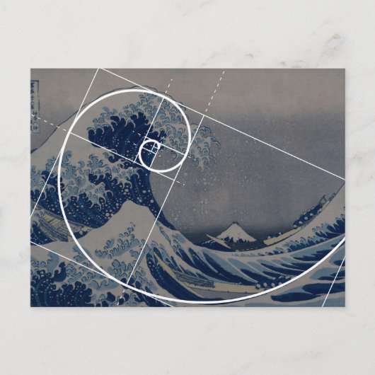 Hokusai Meets Fibonacci, Golden Ratio Briefkaart (Voorkant)