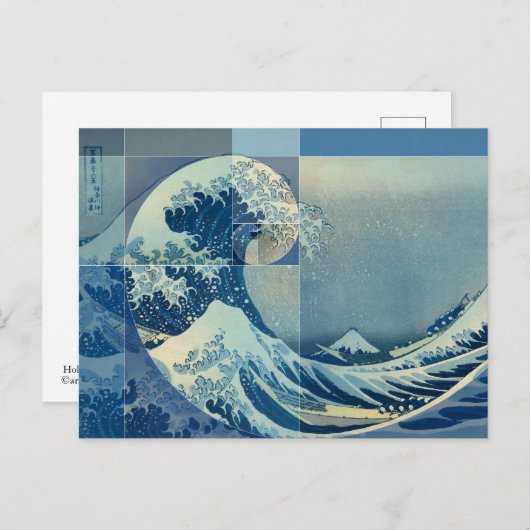 Hokusai Meets Fibonacci, Golden Ratio Briefkaart (Voorkant / Achterkant)