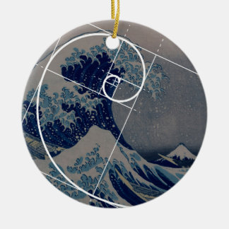 Hokusai Meets Fibonacci, Golden Ratio Keramisch Ornament