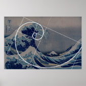 Hokusai Meets Fibonacci, Golden Ratio Poster (Voorkant)