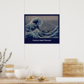 Hokusai Meets Fibonacci, Golden Ratio Poster (Keuken)