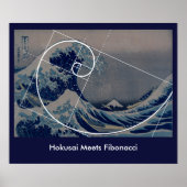 Hokusai Meets Fibonacci, Golden Ratio Poster (Voorkant)