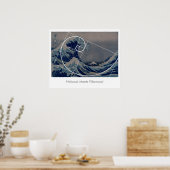 Hokusai Meets Fibonacci, Golden Ratio Poster (Keuken)