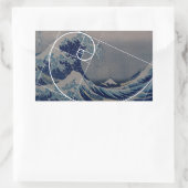 Hokusai Meets Fibonacci, Golden Ratio Rechthoekige Sticker (Tas)