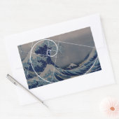 Hokusai Meets Fibonacci, Golden Ratio Rechthoekige Sticker (Envelop)