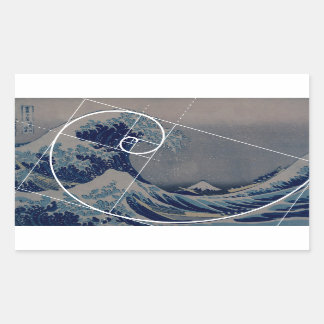 Hokusai Meets Fibonacci, Golden Ratio Rechthoekige Sticker