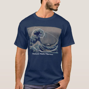 Hokusai Meets Fibonacci, Golden Ratio T-shirt
