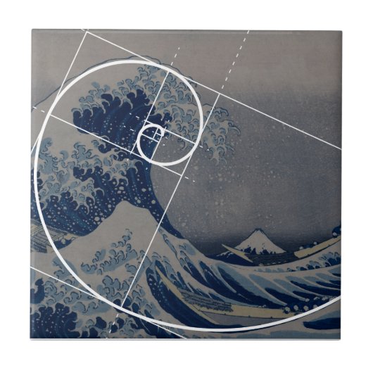 Hokusai Meets Fibonacci, Golden Ratio Tegeltje (Voorkant)