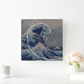 Hokusai Meets Fibonacci, Golden Ratio Vierkante Klok (Huis)