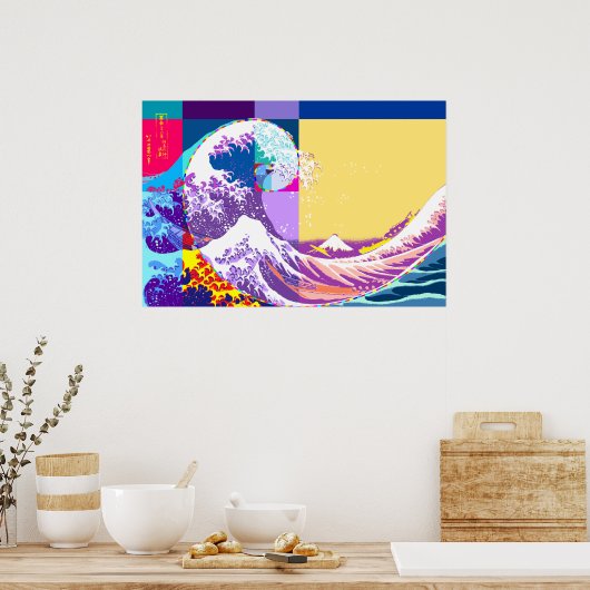 Hokusai Meets Fibonacci, Pop Art Style Poster (Keuken)