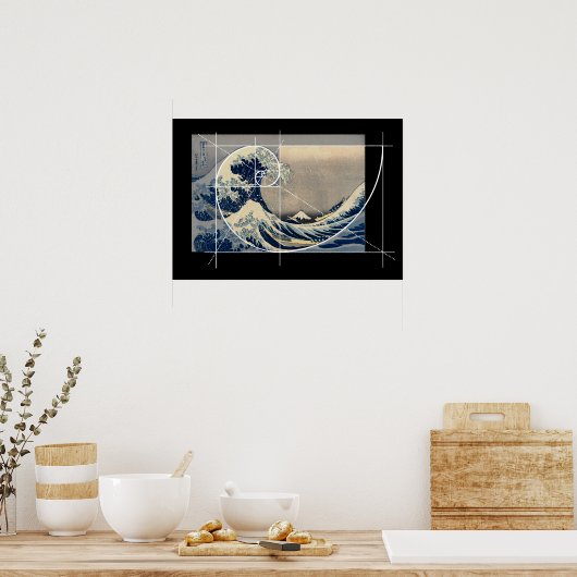 Hokusai Meets Fibonacci, Versie Poster (Keuken)